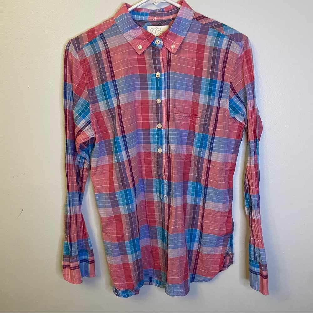 J. Crew Multicolor Plaid Button-Down Shirt